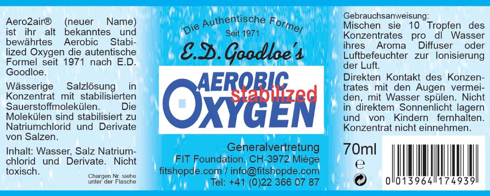 Aero2air: E.D. Goodloe's aerobic-stabilized-oxygen original Formel seit 1971